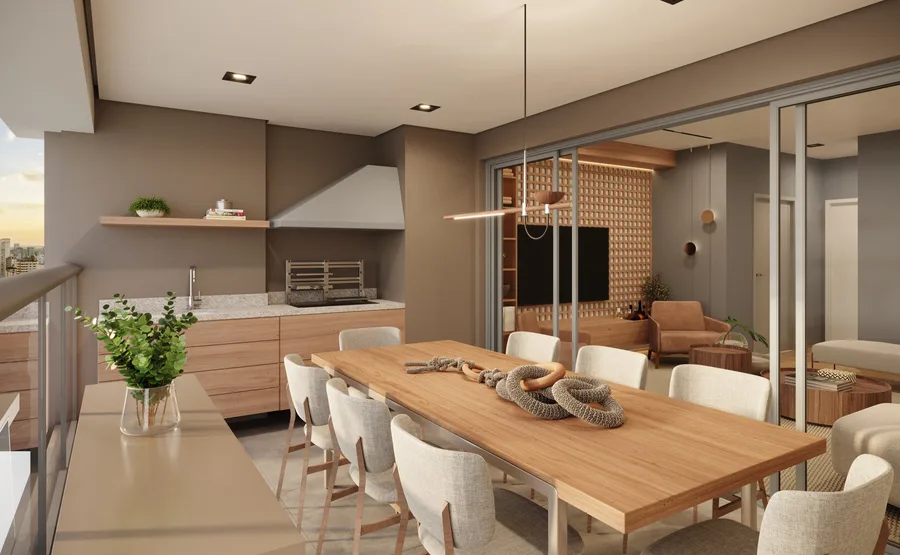 Terraço amplo do apartamento de 125m² do Helbor Patteo Vila Mariana